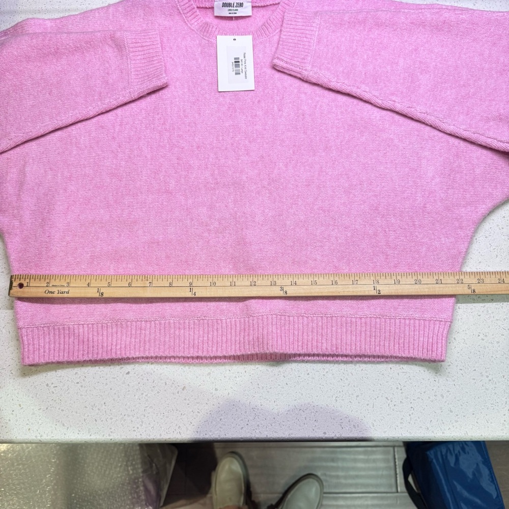 Double Zero Pink Crewneck Sweater with Dolman Sleeves Large - NWT - Picture 9 of 10